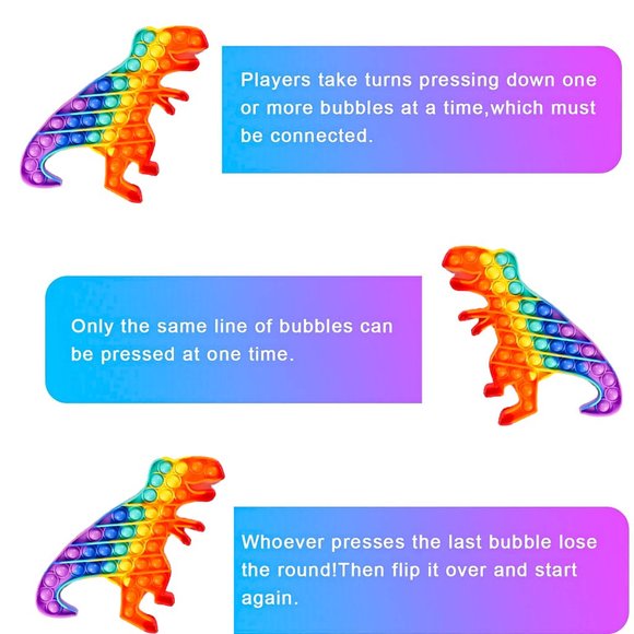 Dinosaur Pop It Fidget Easter Toy - Large Size - Picture 3 of 3